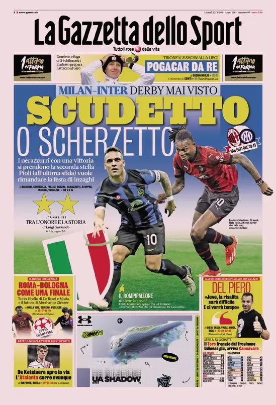 Rassegna stampa: prime pagine quotidiani sportivi - 22 aprile 2024 27 IMG 2578