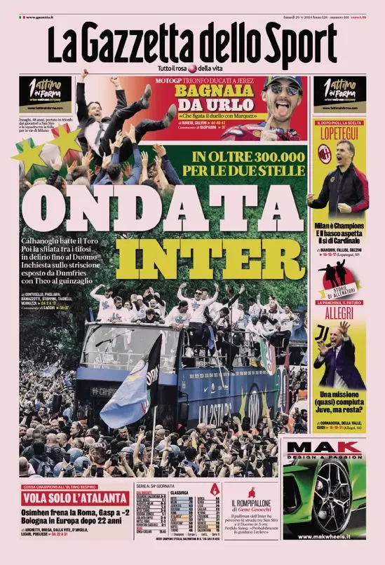 Rassegna stampa: prime pagine quotidiani sportivi - 29 aprile 2024 27 IMG 2694