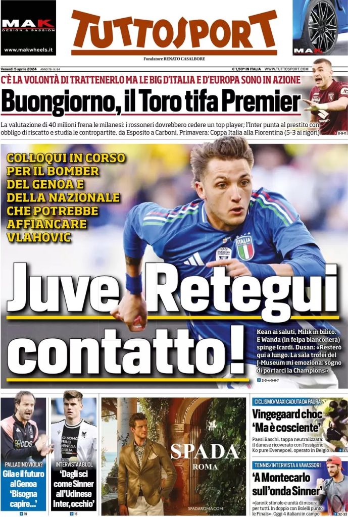 Rassegna stampa: prime pagine quotidiani sportivi - 5 aprile 2024 29 WhatsApp Image 2024 04 05 at 7.53.35 AM
