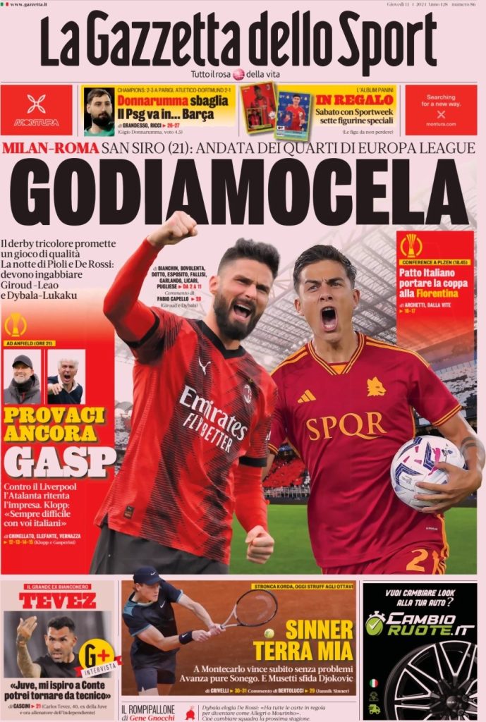 Rassegna stampa: prime pagine quotidiani sportivi - 11 aprile 2024 27 WhatsApp Image 2024 04 11 at 07.52.57