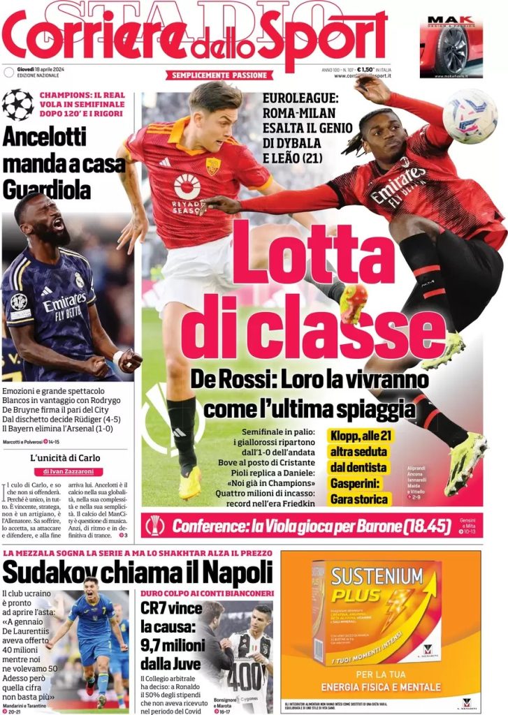 Rassegna stampa: prime pagine quotidiani sportivi - 18 aprile 2024 28 WhatsApp Image 2024 04 18 at 07.54.36