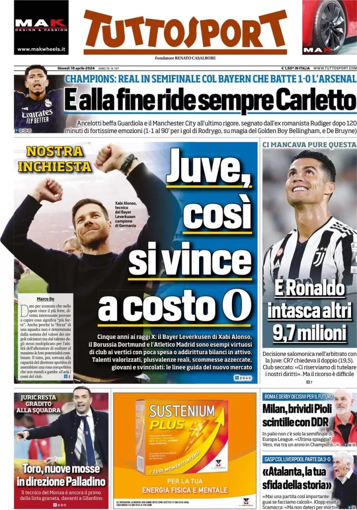 Rassegna stampa: prime pagine quotidiani sportivi - 18 aprile 2024 29 WhatsApp Image 2024 04 18 at 07.54.53