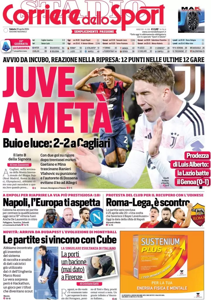 Rassegna stampa: prime pagine quotidiani sportivi - 20 aprile 2024 28 WhatsApp Image 2024 04 20 at 07.54.21