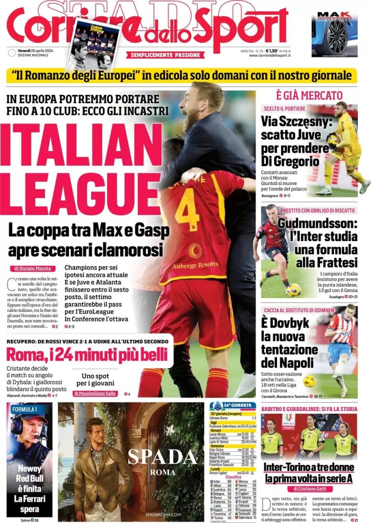 Rassegna stampa: prime pagine quotidiani sportivi - 26 aprile 2024 28 WhatsApp Image 2024 04 26 at 07.49.35