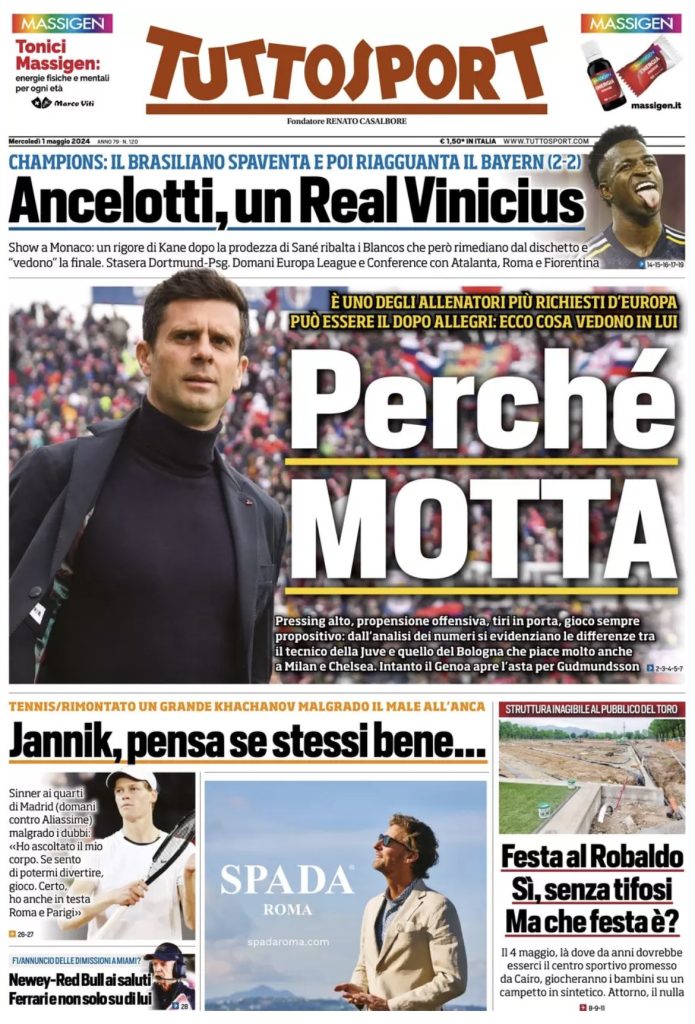 Rassegna stampa: prime pagine quotidiani sportivi - 1 maggio 2024 28 IMG 2743