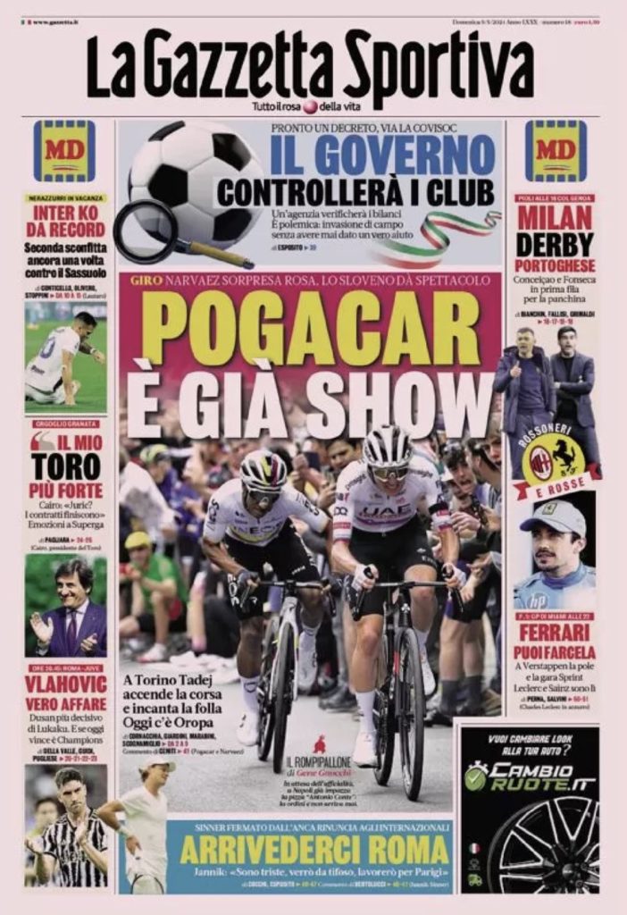 Rassegna stampa: prime pagine quotidiani sportivi - 5 maggio 2024 27 IMG 2798