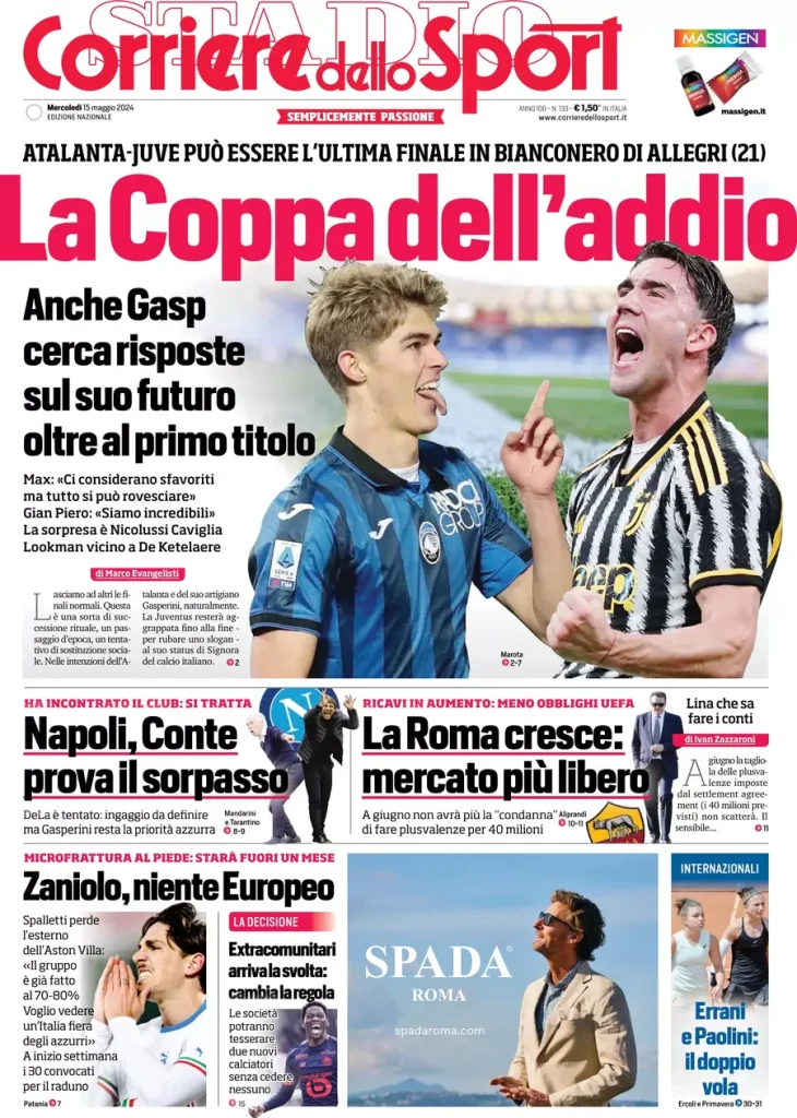 Rassegna stampa: prime pagine quotidiani sportivi - 15 maggio 2024 28 IMG 2965