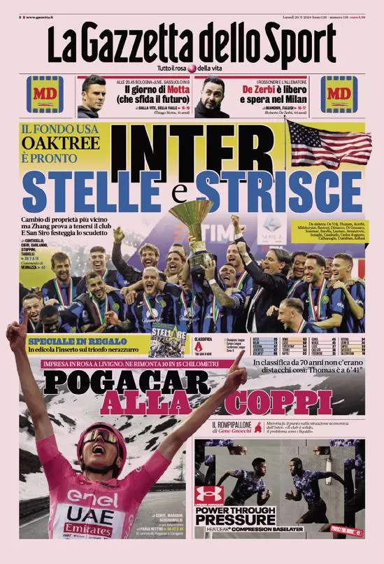 Rassegna stampa: prime pagine quotidiani sportivi - 20 maggio 2024 27 IMG 3061