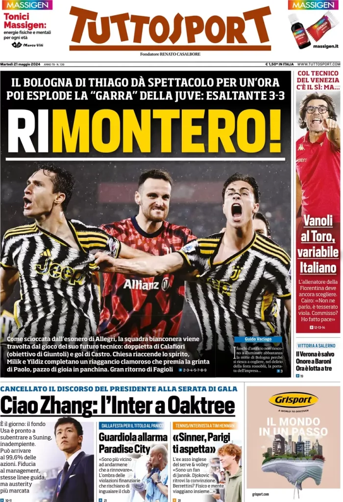 Rassegna stampa: prime pagine quotidiani sportivi - 21 maggio 2024 29 IMG 3087