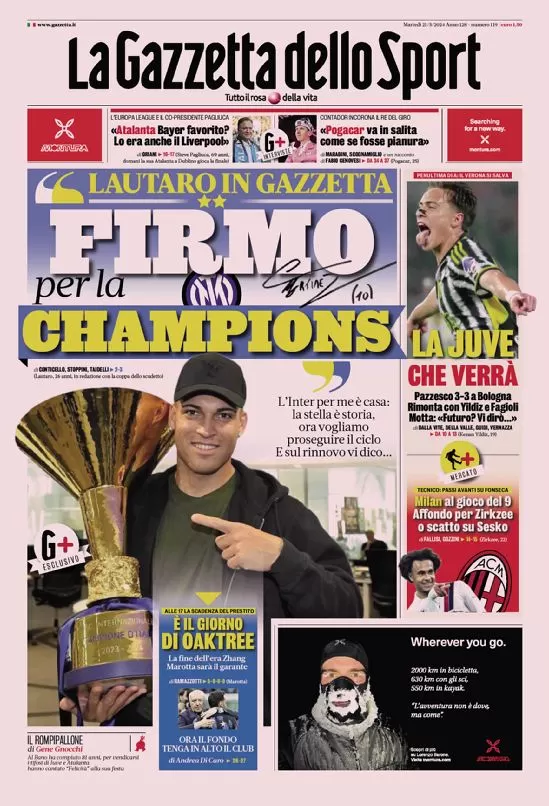 Rassegna stampa: prime pagine quotidiani sportivi - 21 maggio 2024 27 IMG 3089