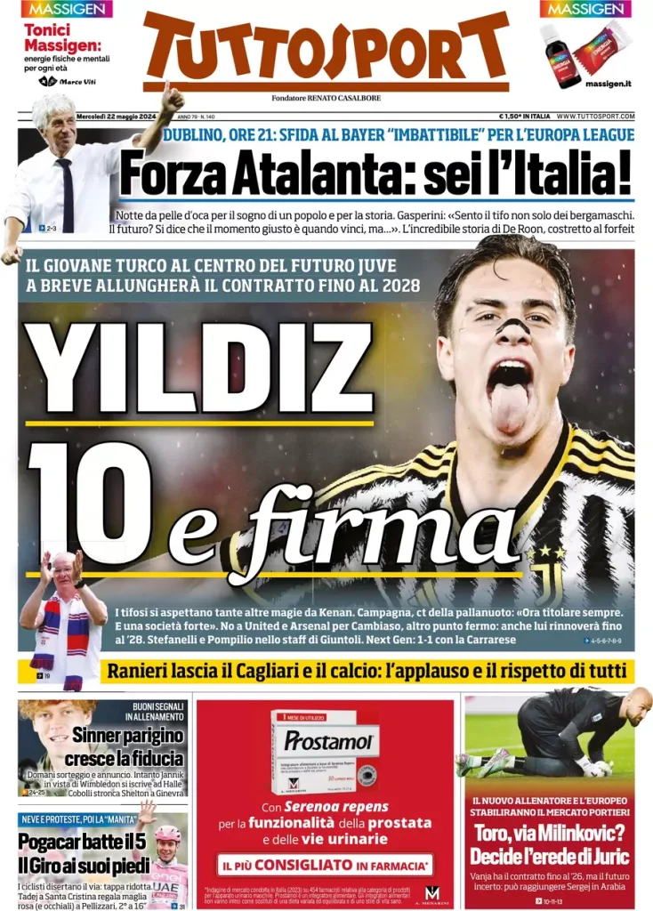 Rassegna stampa: prime pagine quotidiani sportivi - 22 maggio 2024 29 IMG 3137