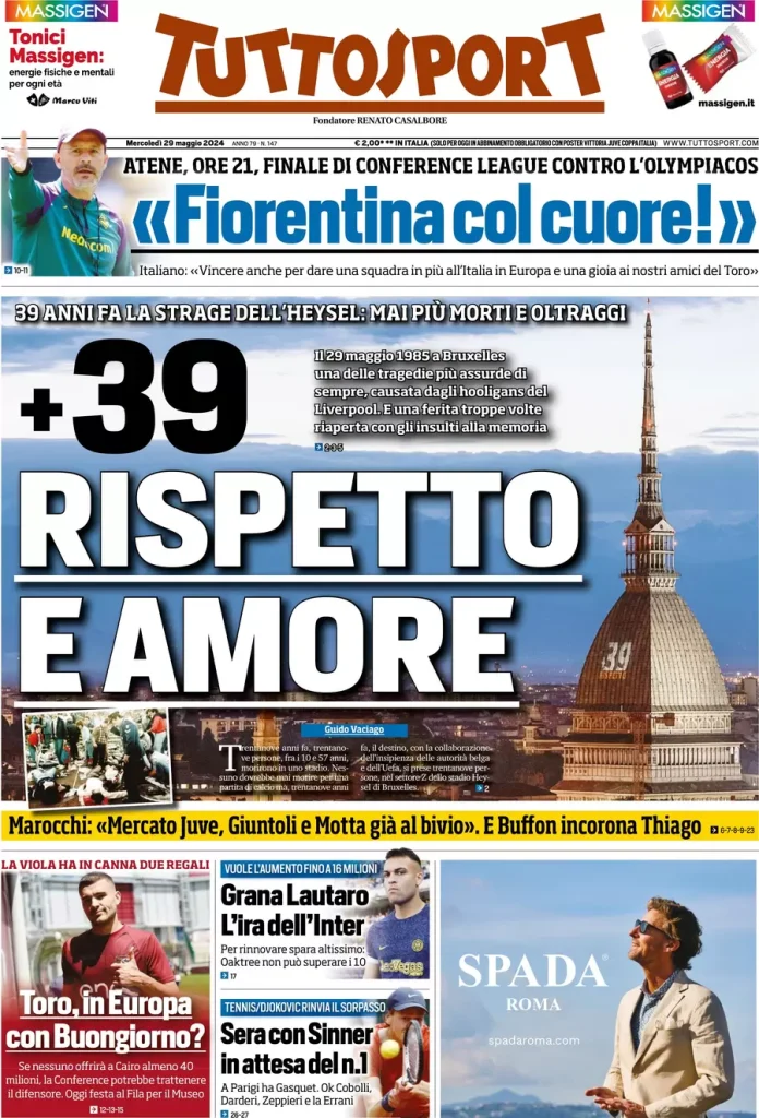 Rassegna stampa: prime pagine quotidiani sportivi - 29 maggio 2024 29 IMG 3343