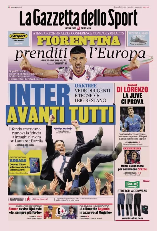 Rassegna stampa: prime pagine quotidiani sportivi - 29 maggio 2024 27 IMG 3345