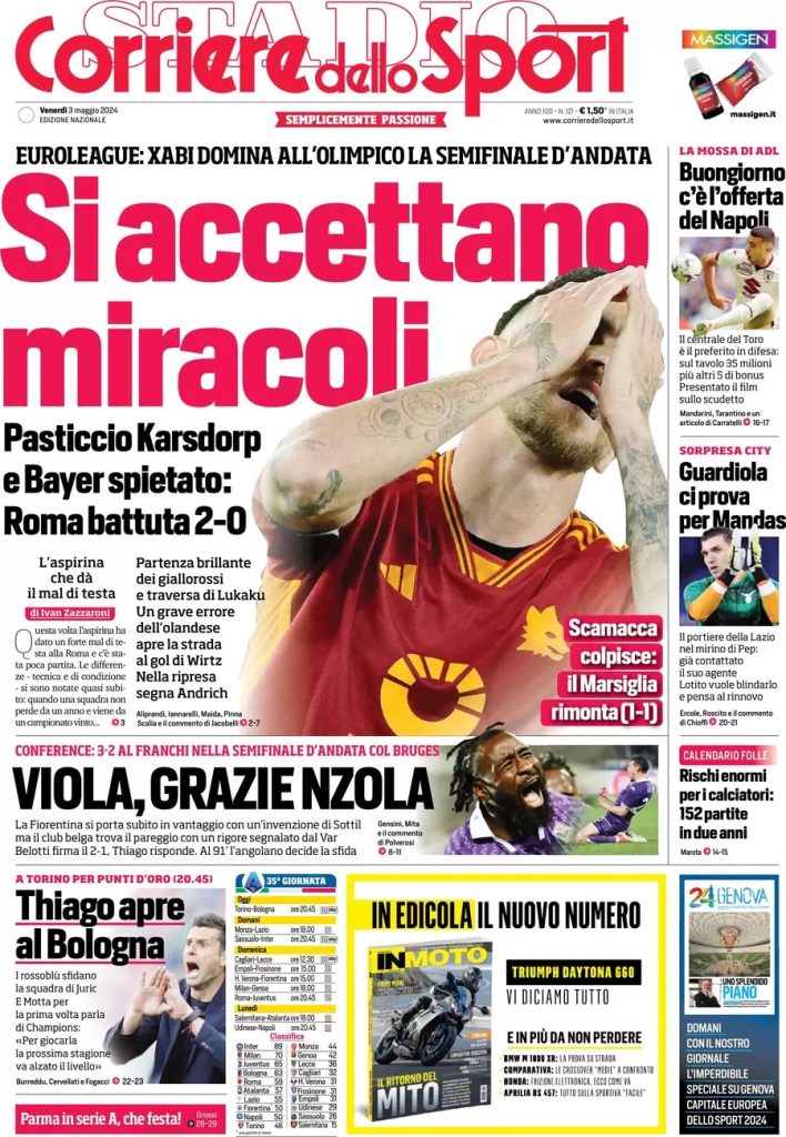 Rassegna stampa: prime pagine quotidiani sportivi - 3 maggio 2024 28 WhatsApp Image 2024 05 03 at 07.53.30