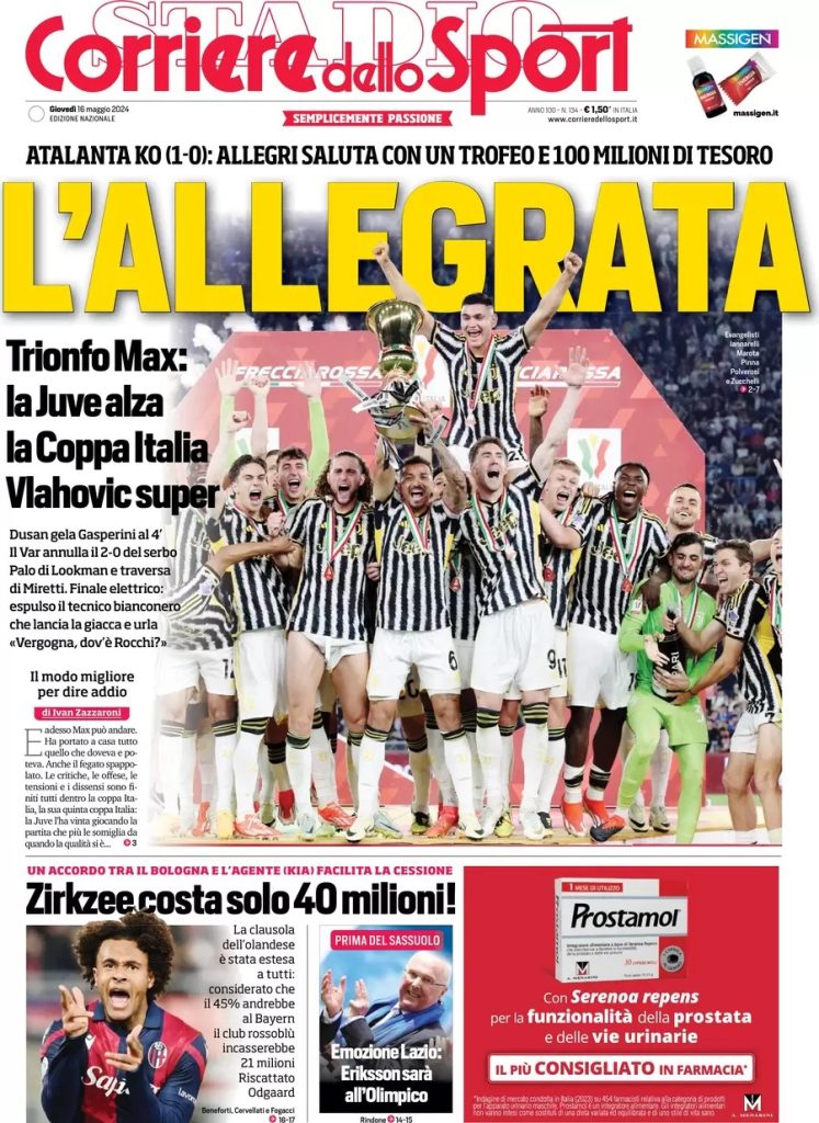 Rassegna stampa: prime pagine quotidiani sportivi - 16 maggio 2024 28 WhatsApp Image 2024 05 16 at 07.43.39