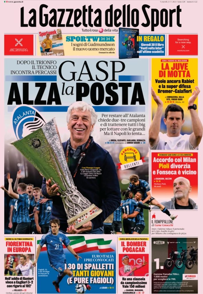 Rassegna stampa: prime pagine quotidiani sportivi - 24 maggio 2024 27 WhatsApp Image 2024 05 24 at 07.48.56