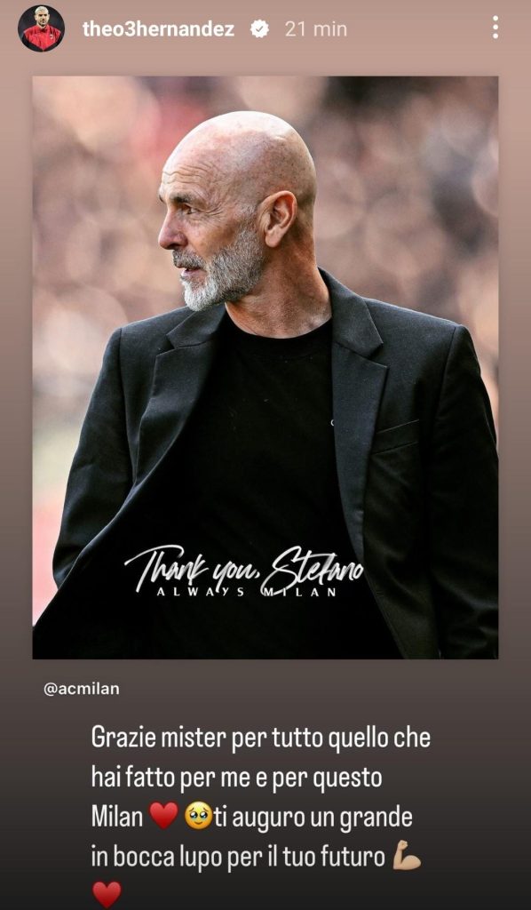 Theo Hernandez saluta Pioli: «Ti dico grazie per questi due motivi». Il suo messaggio - FOTO 27 WhatsApp Image 2024 05 24 at 15.05.07
