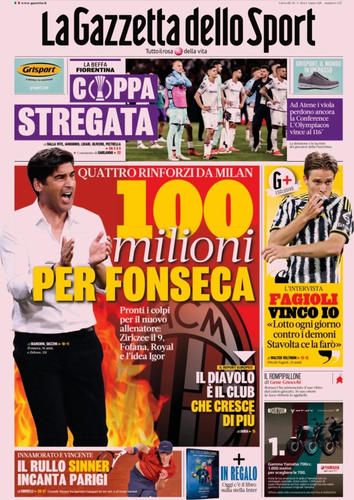 Rassegna stampa: prime pagine quotidiani sportivi - 30 maggio 2024 27 WhatsApp Image 2024 05 30 at 07.47.37