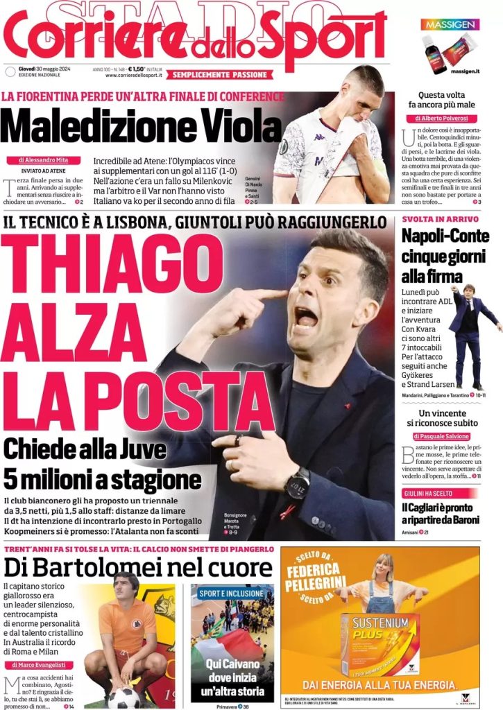 Rassegna stampa: prime pagine quotidiani sportivi - 30 maggio 2024 28 WhatsApp Image 2024 05 30 at 07.47.54