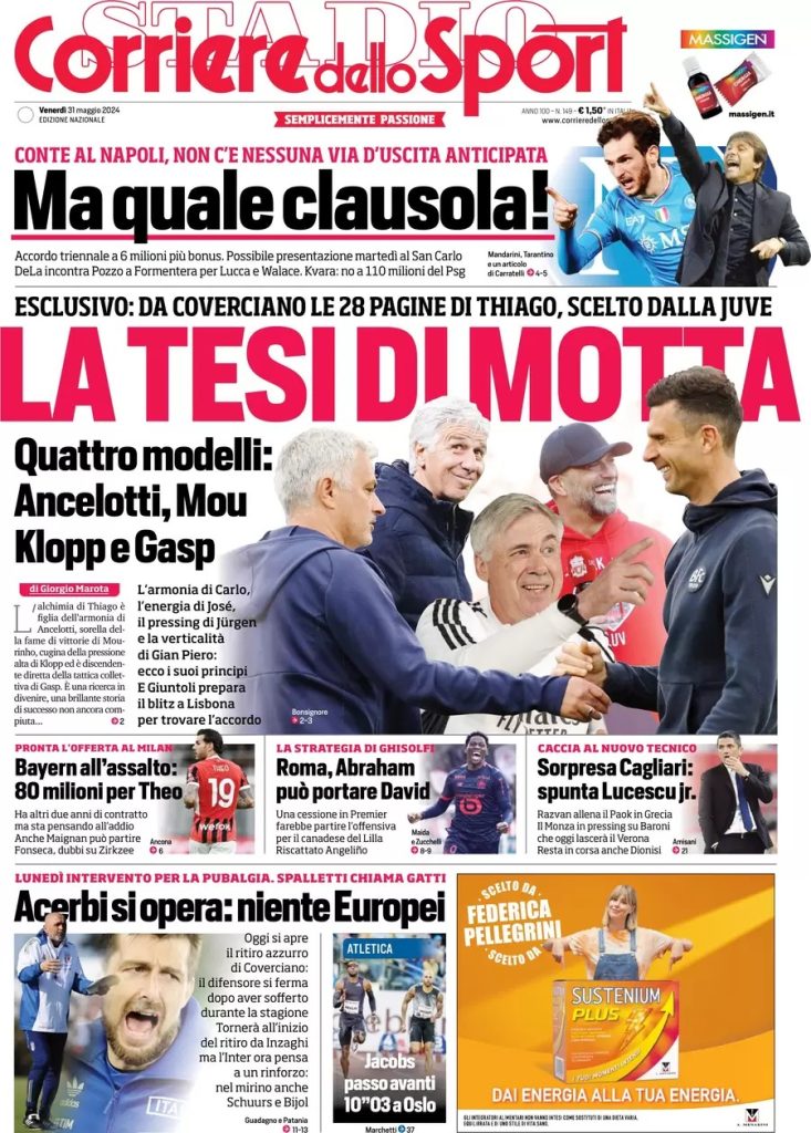 Rassegna stampa: prime pagine quotidiani sportivi - 31 maggio 2024 28 WhatsApp Image 2024 05 31 at 07.48.24