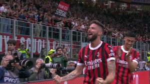 Gol Giroud, si è girato ancora! La rete all’ultima partita col Milan contro la Salernitana – VIDEO