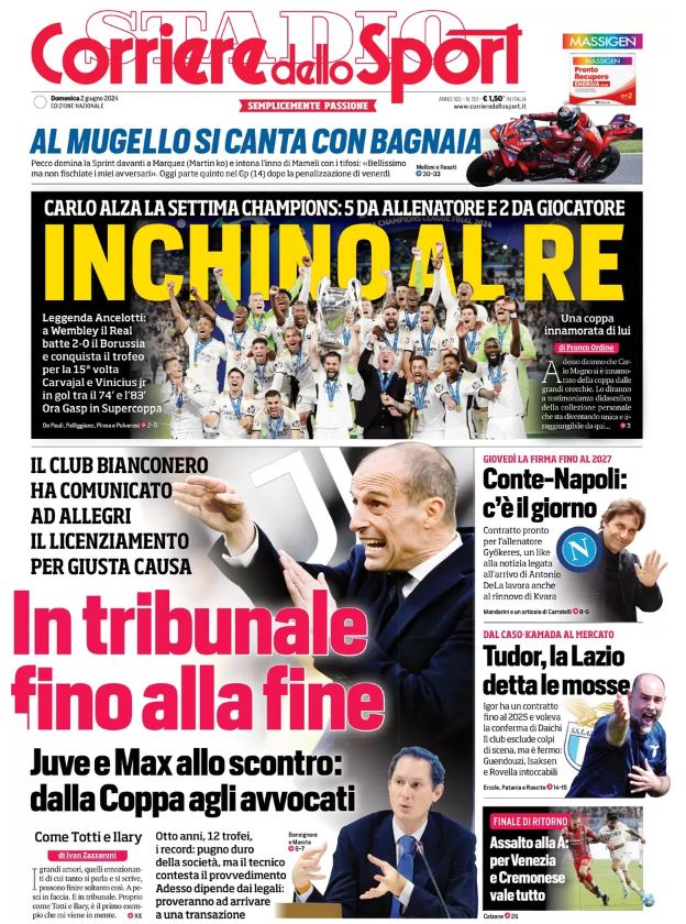 Rassegna stampa: prime pagine quotidiani sportivi - 2 giugno 2024 28 IMG 3439