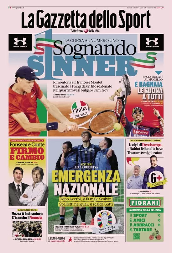 Rassegna stampa: prime pagine quotidiani sportivi - 3 giugno 2024 27 IMG 3465