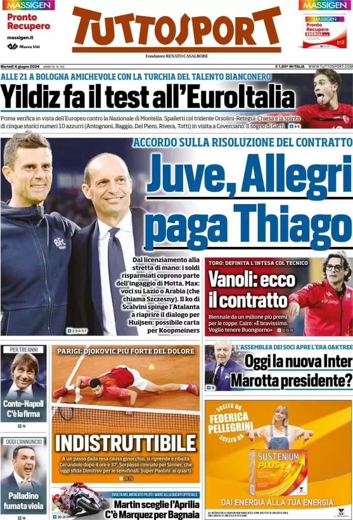 Rassegna stampa: prime pagine quotidiani sportivi - 4 giugno 2024 29 IMG 3520