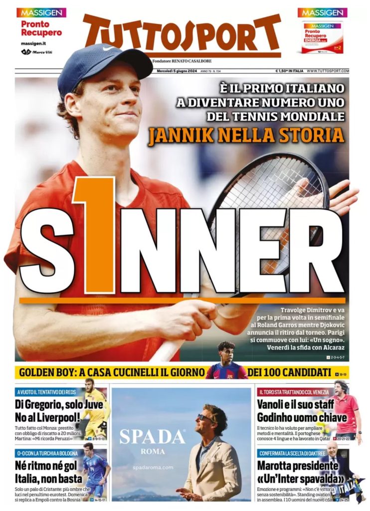 Rassegna stampa: prime pagine quotidiani sportivi - 5 giugno 2024 29 IMG 3547