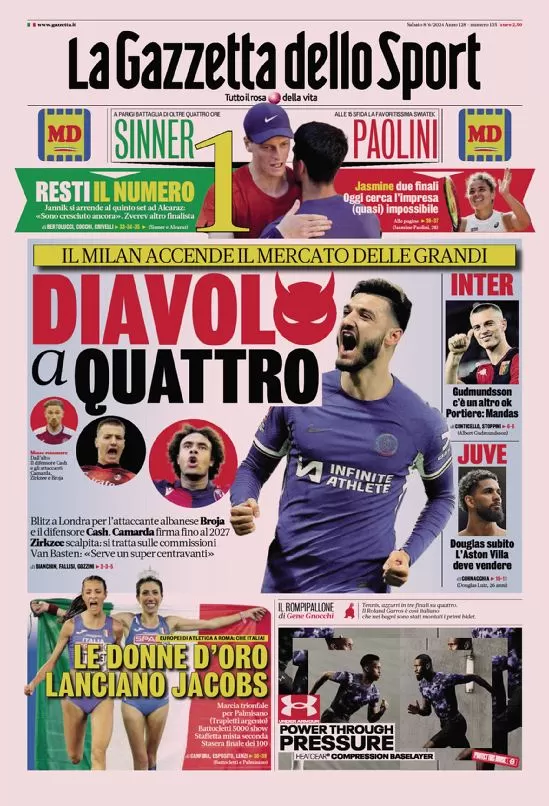 Rassegna stampa: prime pagine quotidiani sportivi - 8 giugno 2024 27 IMG 3625