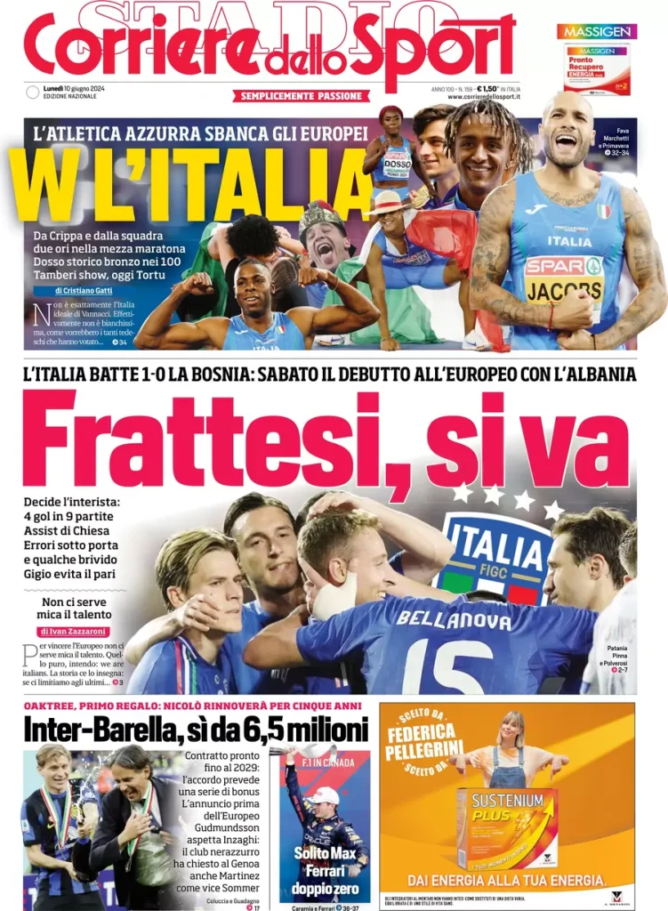 Rassegna stampa: prime pagine quotidiani sportivi - 10 giugno 2024 28 IMG 3678