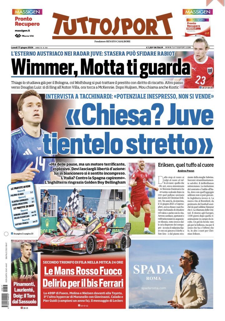 Rassegna stampa: prime pagine quotidiani sportivi - 17 giugno 2024 29 IMG 3980