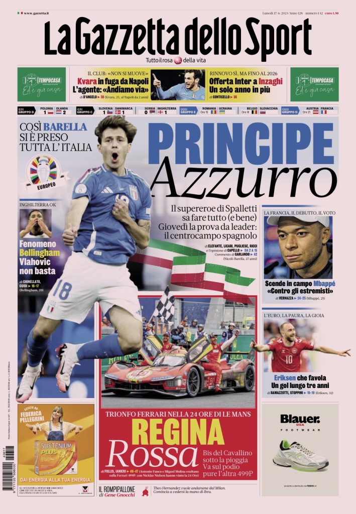 Rassegna stampa: prime pagine quotidiani sportivi - 17 giugno 2024 27 IMG 3982