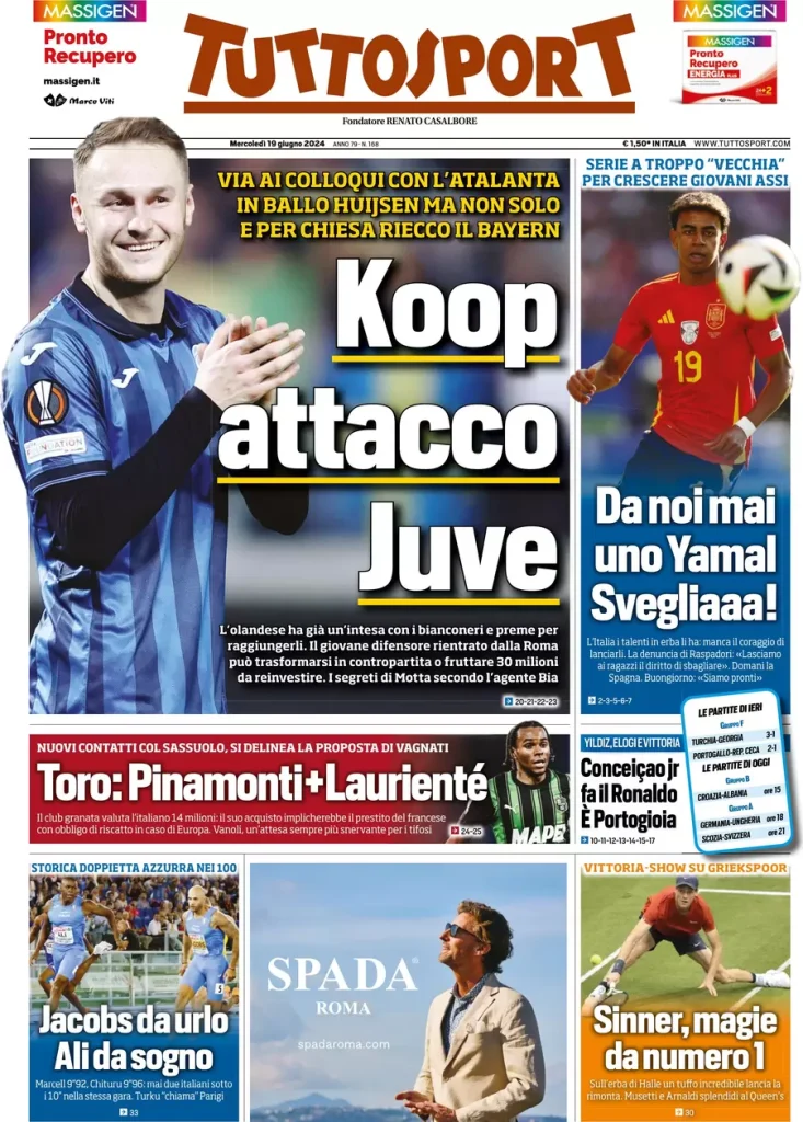 Rassegna stampa: prime pagine quotidiani sportivi - 19 giugno 2024 29 IMG 4050