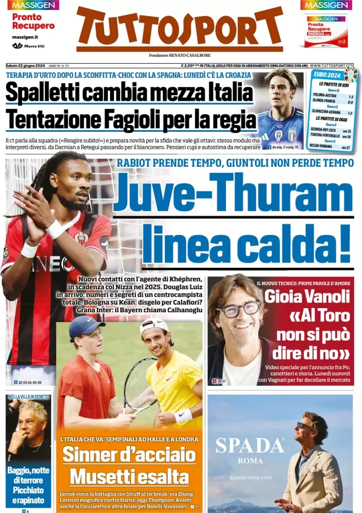 Rassegna stampa: prime pagine quotidiani sportivi - 22 giugno 2024 29 IMG 4149