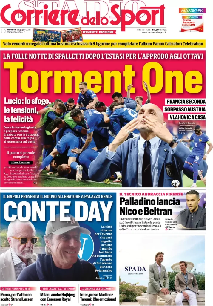 Rassegna stampa: prime pagine quotidiani sportivi - 26 giugno 2024 28 IMG 4314