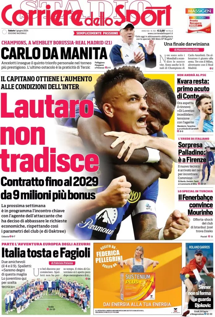 Rassegna stampa: prime pagine quotidiani sportivi - 1 giugno 2024 28 WhatsApp Image 2024 06 01 at 07.51.47