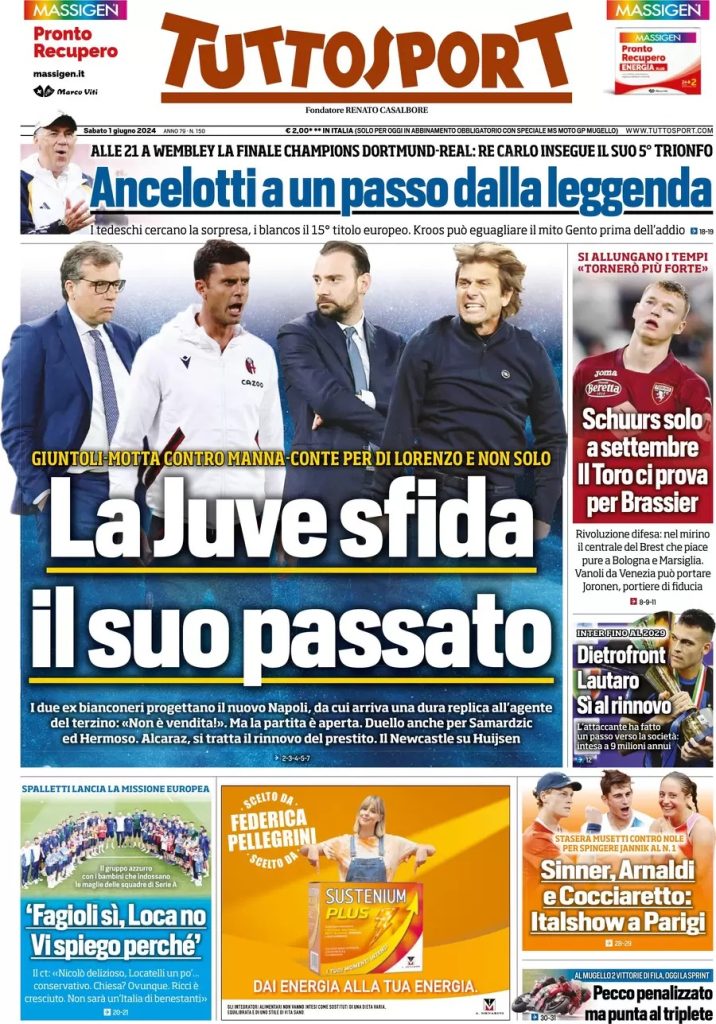 Rassegna stampa: prime pagine quotidiani sportivi - 1 giugno 2024 29 WhatsApp Image 2024 06 01 at 07.52.34