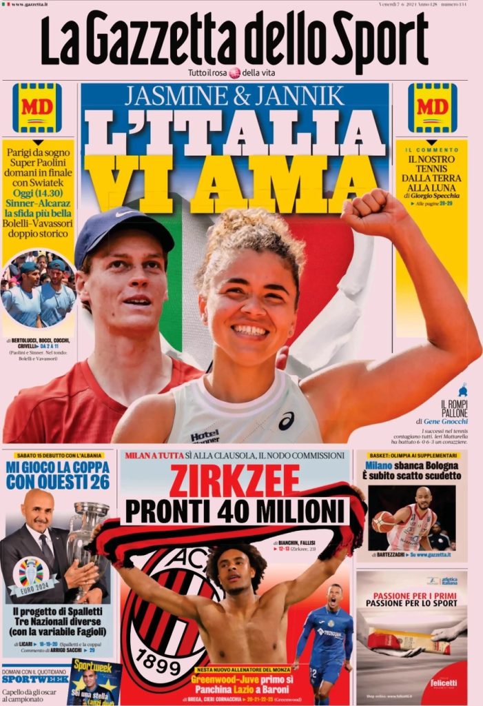 Rassegna stampa: prime pagine quotidiani sportivi - 7 giugno 2024 27 WhatsApp Image 2024 06 07 at 07.49.48