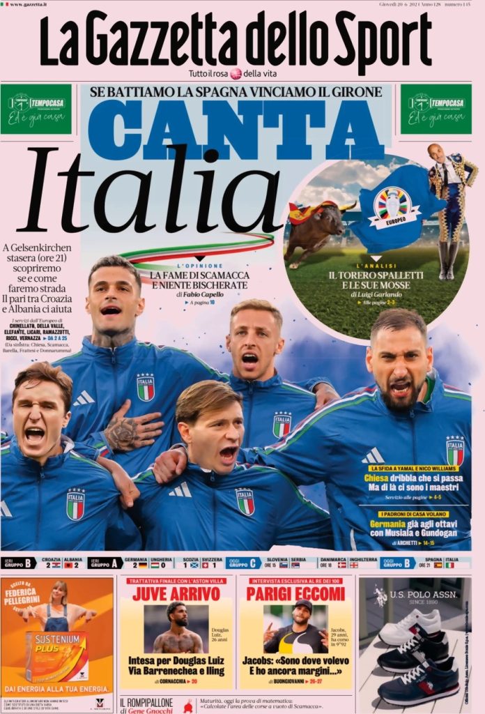 Rassegna stampa: prime pagine quotidiani sportivi - 20 giugno 2024 27 WhatsApp Image 2024 06 20 at 07.47.01