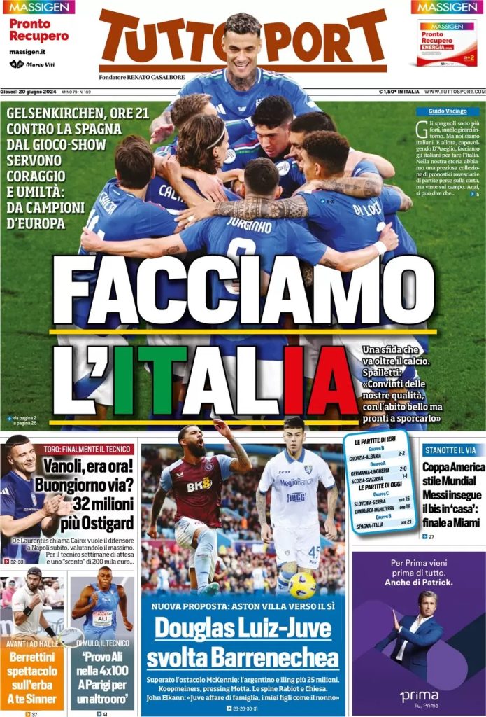 Rassegna stampa: prime pagine quotidiani sportivi - 20 giugno 2024 29 WhatsApp Image 2024 06 20 at 07.47.32