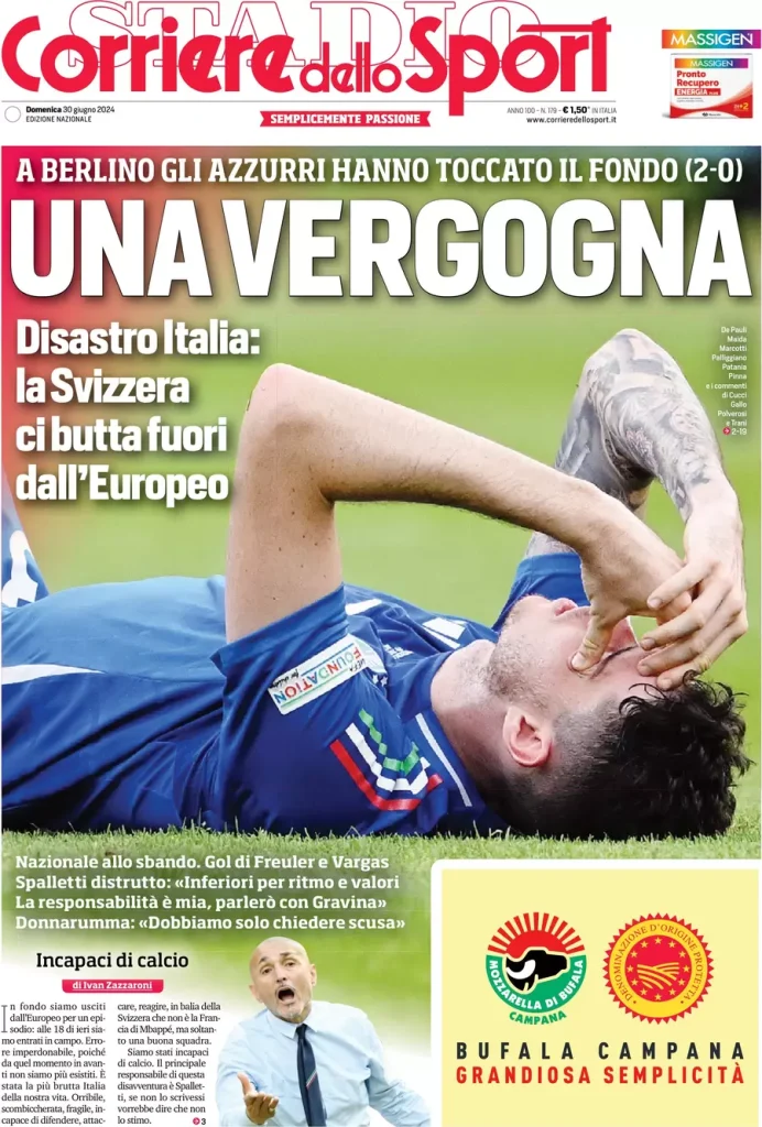 Rassegna stampa: prime pagine quotidiani sportivi - 30 giugno 2024 28 corriere dello sport 001933478