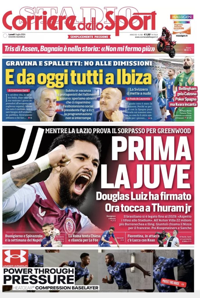 Rassegna stampa: prime pagine quotidiani sportivi - 1 luglio 2024 28 IMG 4457