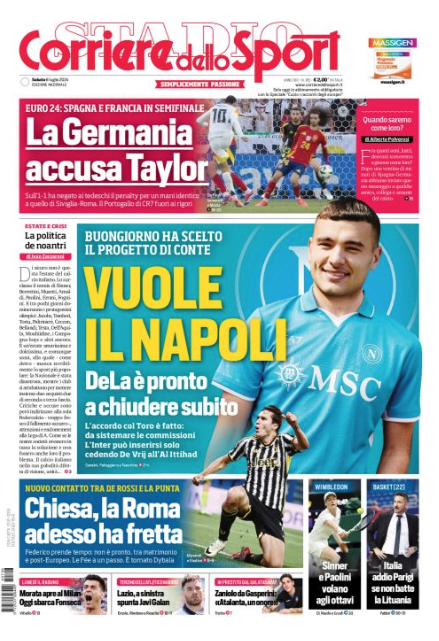 Rassegna stampa: prime pagine quotidiani sportivi - 6 luglio 2024 28 IMG 4660