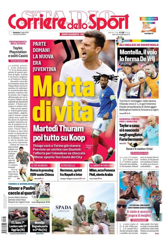 Rassegna stampa: prime pagine quotidiani sportivi - 7 luglio 2024 28 IMG 4684