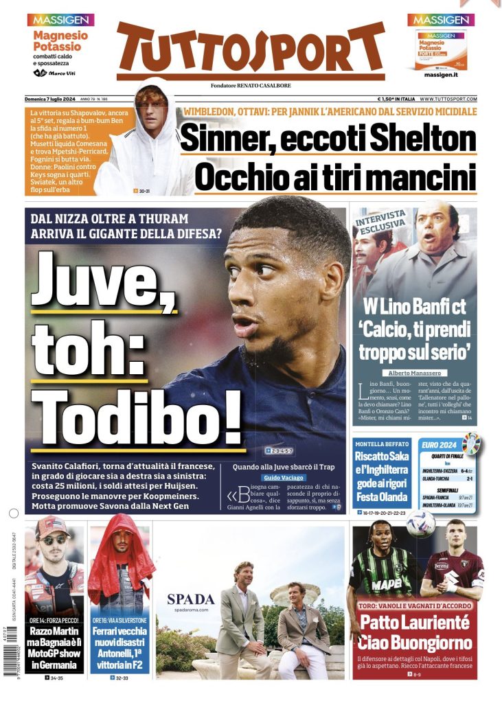 Rassegna stampa: prime pagine quotidiani sportivi - 7 luglio 2024 27 IMG 4685