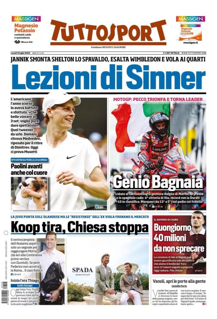 Rassegna stampa: prime pagine quotidiani sportivi - 8 luglio 2024 27 IMG 4718
