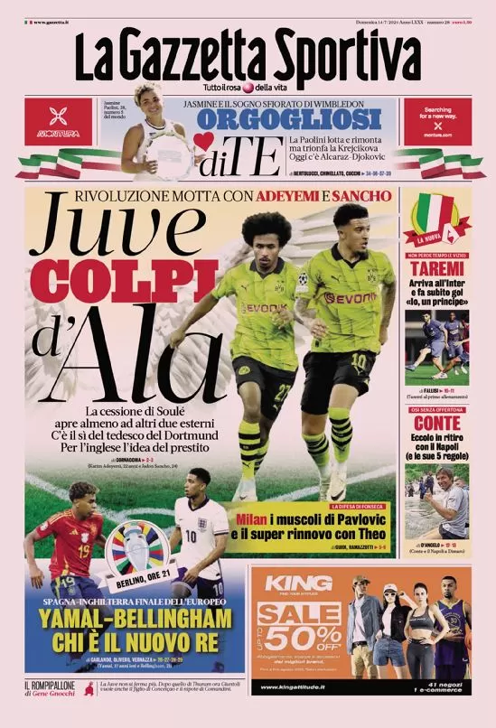 Rassegna stampa: prime pagine quotidiani sportivi - 14 luglio 2024 29 IMG 4934
