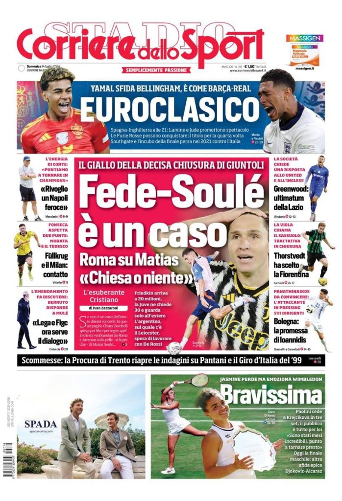 Rassegna stampa: prime pagine quotidiani sportivi - 14 luglio 2024 28 IMG 4935