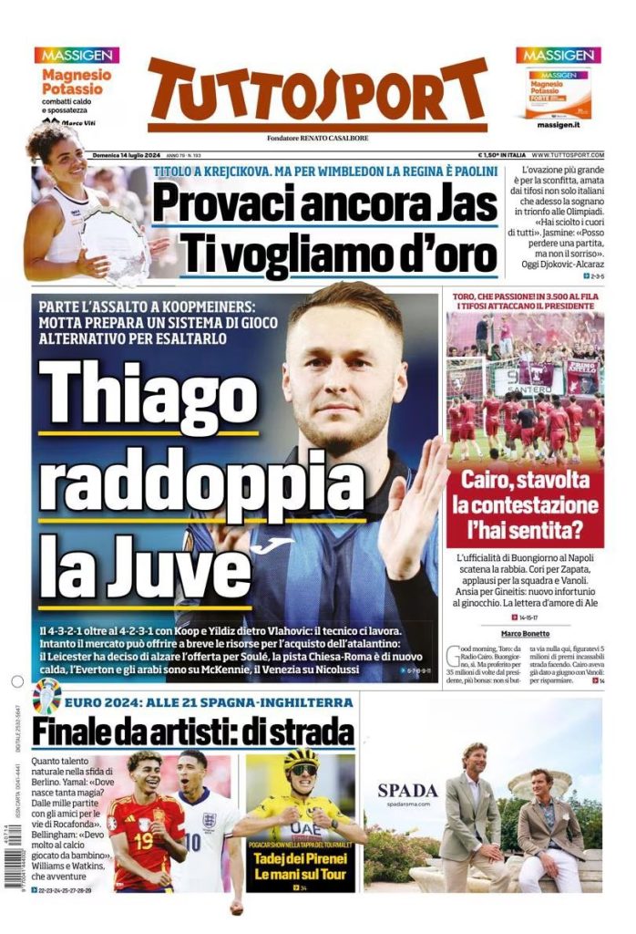 Rassegna stampa: prime pagine quotidiani sportivi - 14 luglio 2024 27 IMG 4936